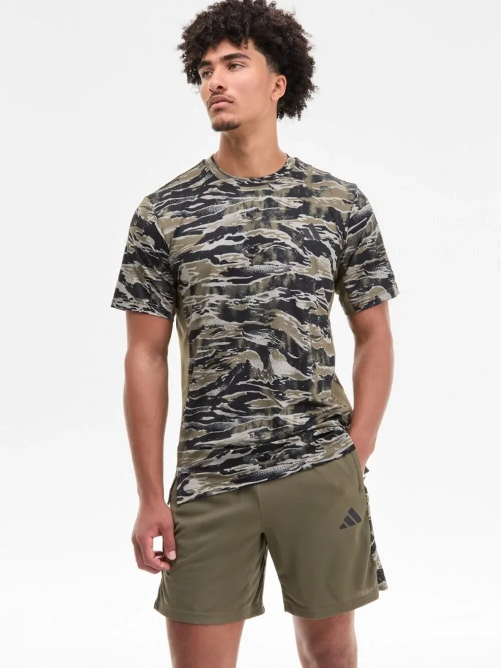 Adidas Men's Logo Camo T-Shirt - Olive Strata